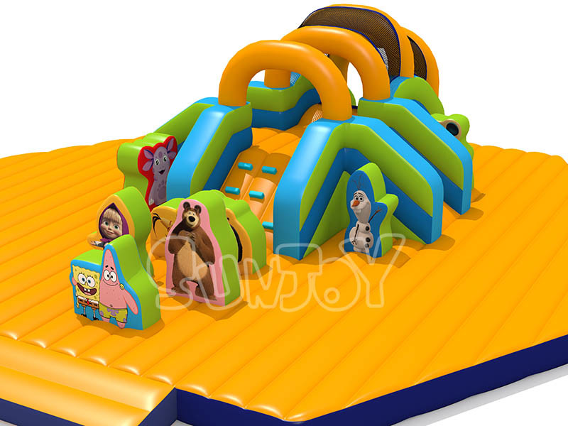 Cars Theme Slide Park Inflatable Combo Fun City For Kids