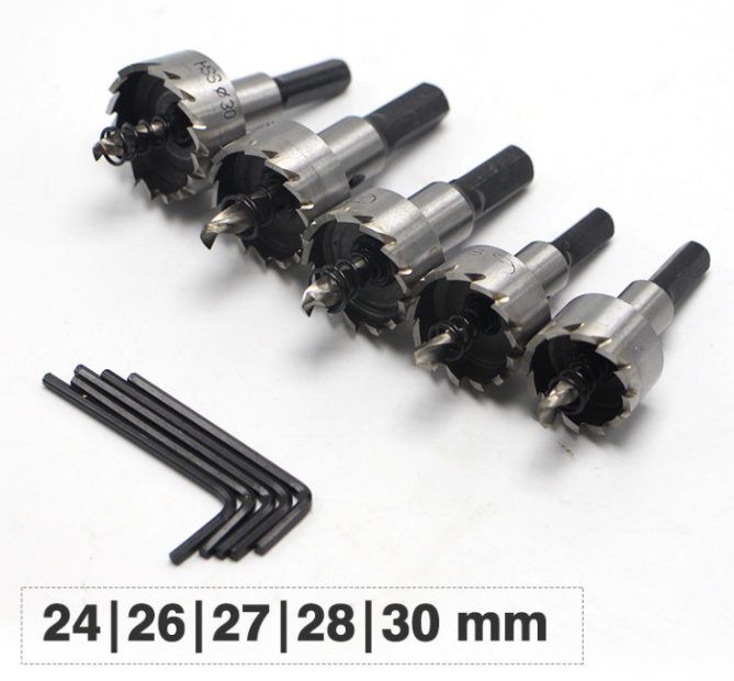High Speed Steel Hole Cutter With Pilot Drills , Metal Cutting Hole Saw Bits