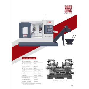 Torno Industrial Dual Spindle Dual Turret Lathe FANUC Syntec Cnc Control System