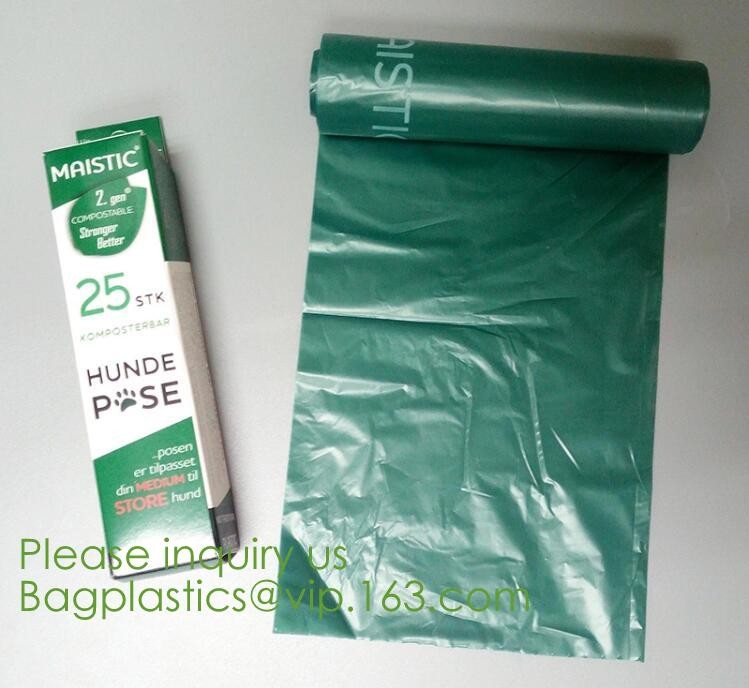Eco-friendly Roll Compostable Plastic Bag Drawstring Biodegradable Garbage Bags,cornstarch custom compostable biodegrada