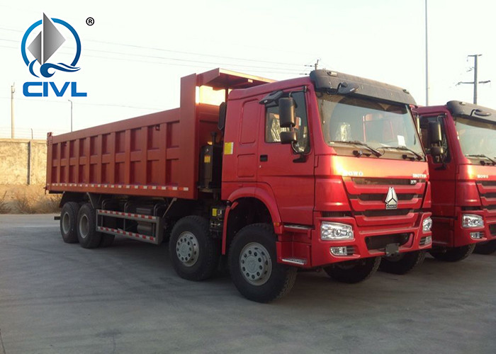 8 x 4 Heavy Duty Dump Trucks HOWO A7 Tipper Truck Unloading 380HP Dump Trucks 50tons dumper