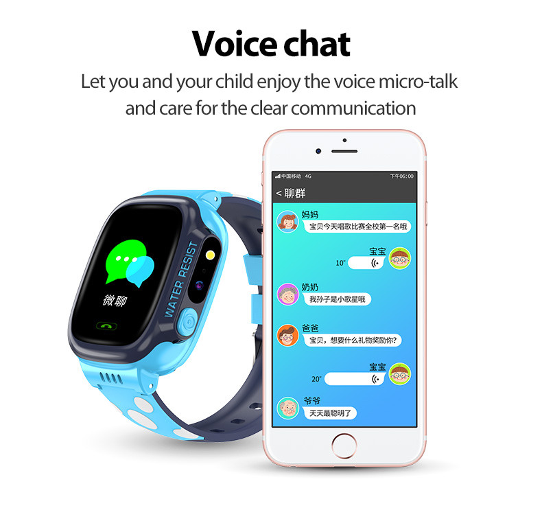 1.44"TFT Wifi SOS Children Sim Card Smart Watch 680mAh Fall Detection Bracelet Wristband