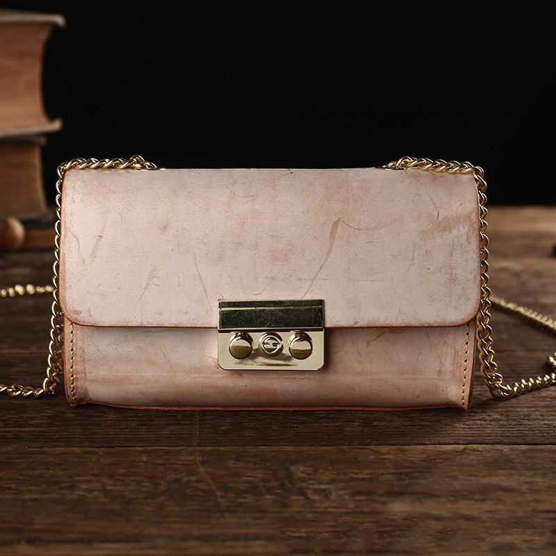 Custom Logo Retro Matt Wax Vegetable Tanned Cowhide Shoulder Crossbody Bag for Women