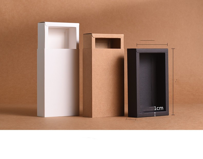 Foldable Sliding Rectangle Kraft Corrugated Boxes Gift Coffee Mug Shipping Boxes With Drawer