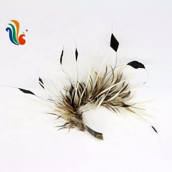 15*30 cm Goose Feather Millinery Supplies with Stripped Coque and Hackle Flower