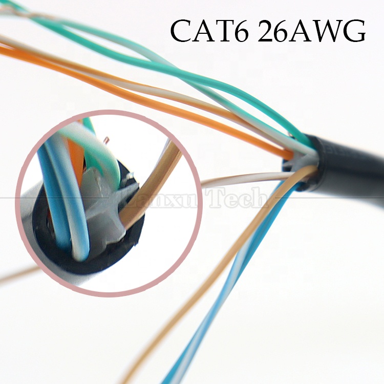 High Quality Network Ethernet Cta6 26AWG RJ45 8p8c Female Socket to Open Tinned Bare Wires End Cable