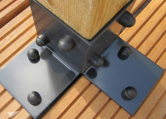 Steel Pergola Brackets 3 Way Corner Bracket for Outdoor Patio Building Materials