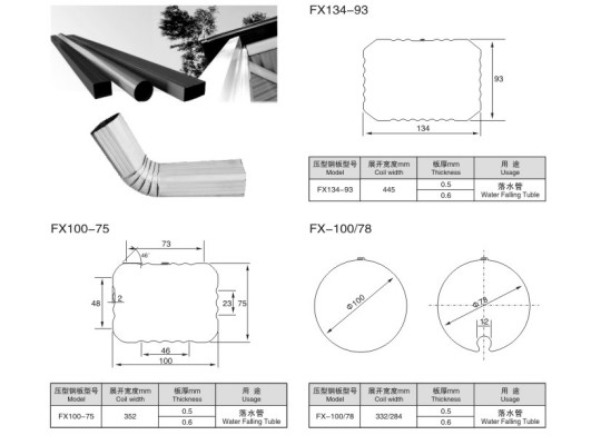 Rain Spout Erw Pipe Making Machine 5.5kw Downspout Making Machine Roofing