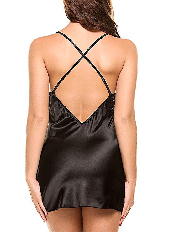 Erotic Ice Silk Short Skirt Nightdress Sexy Corset Lingerie For Women