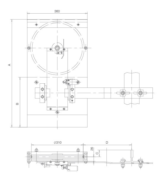 Cast Iron Material Elevator Spare Parts Tension Device For Middle / High Speed Elevator