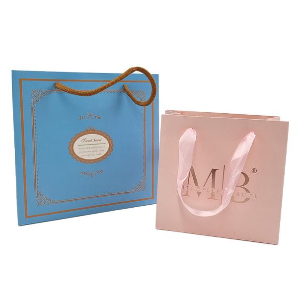 White Kraft Paper Shopping Clothing Cosmetic Perfume Gift Bag Luxury Handle