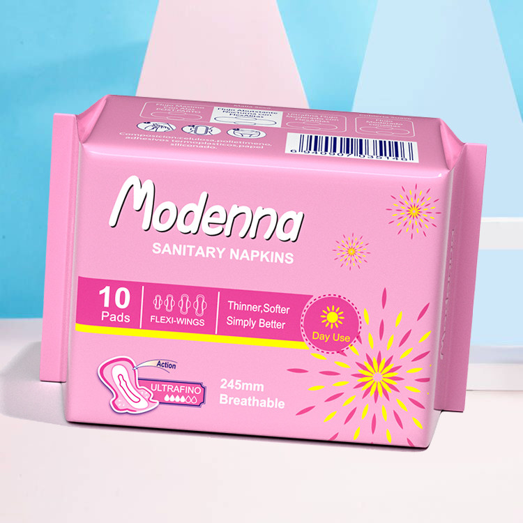 OEM 290mm Hygiene Biodegradable Sanitary Napkin Cotton Feminine Sanitary Pad With Wings