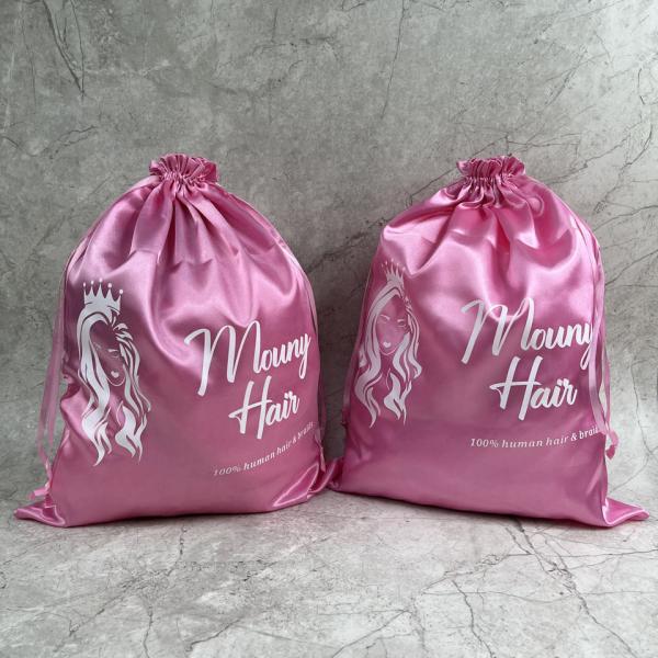 Custom Satin Pouch Bag with Logo for Hair Clothes Shoes Jewelry Cosmetics Gift