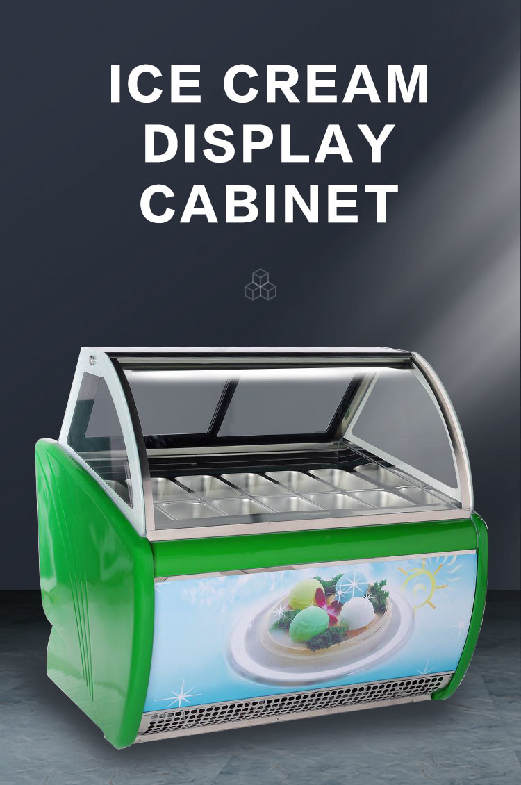 12-20 Pans Ice Cream Display Cabinet Countertop Gelato Dipping Freezer
