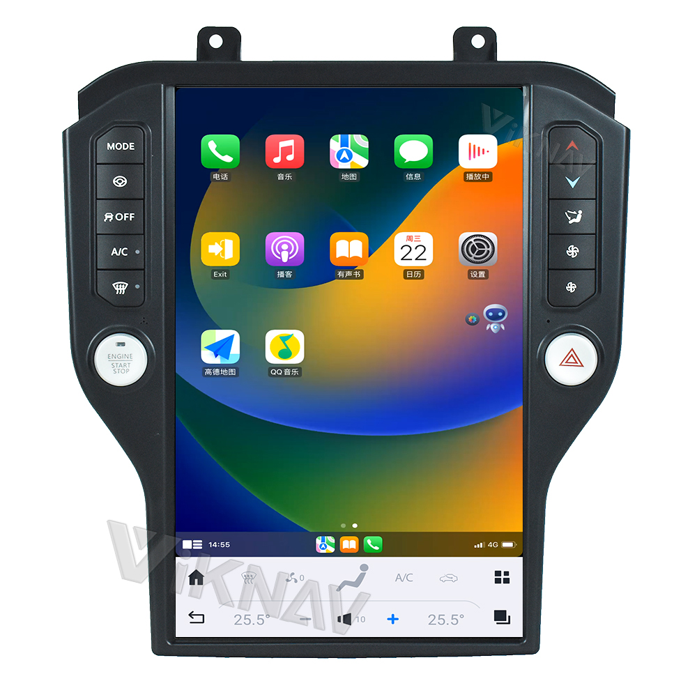 14.4 Inch Touch Screen Car Radio For Ford Mustang 2015-2022 Multimedia Player Head Unit GPS Nagivation Auto Stereo