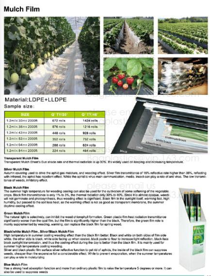 Mulch film,plant protect sleeve film w/hole,air-breath mulch film,silver,black,
