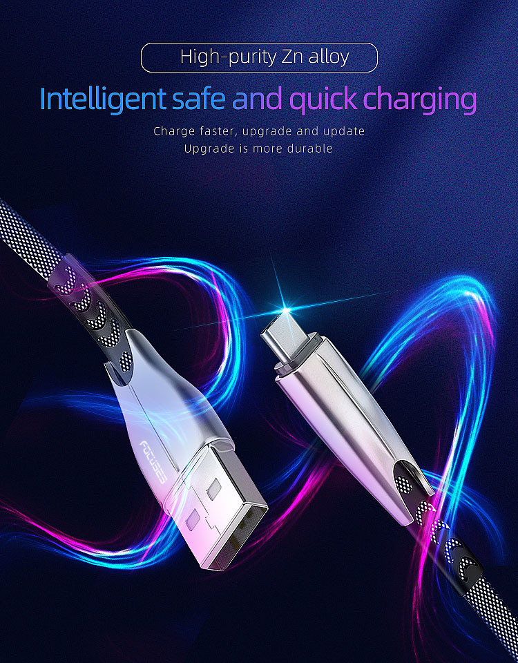 USB 2.0 Type C Cable OD 3.5mm USB C To USB Data Cable For Andriod Phone