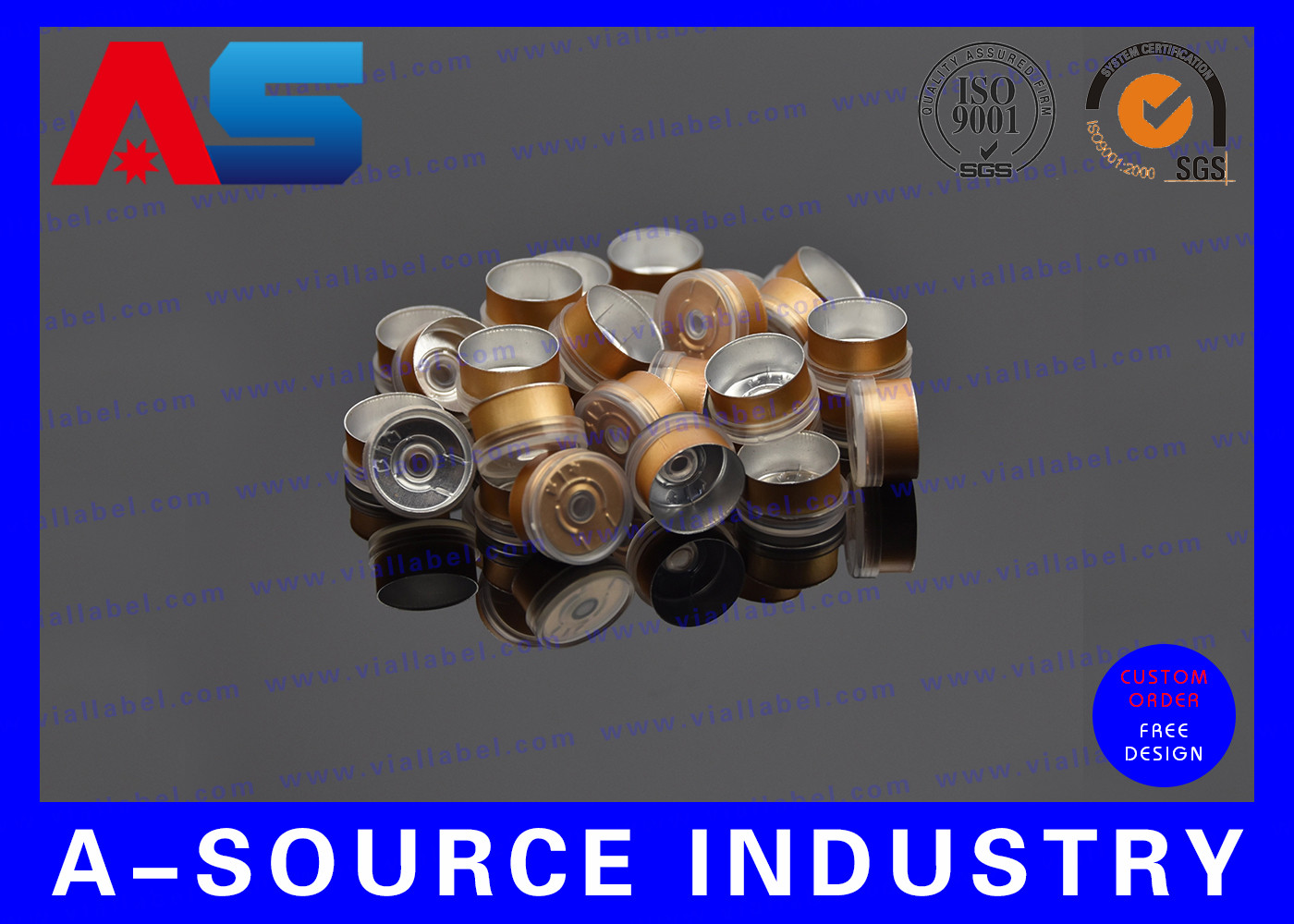 flip off vial caps 10mL Chemistry Pharmaceutical Vials 20mm Blue Flip Top Caps ISO 9001 Approval