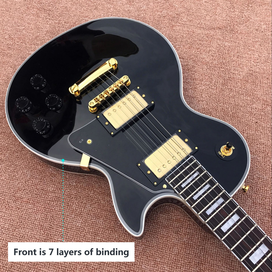 Guitar recording video appreciation custom mahogany black lpcustom electric guitar gold hardware