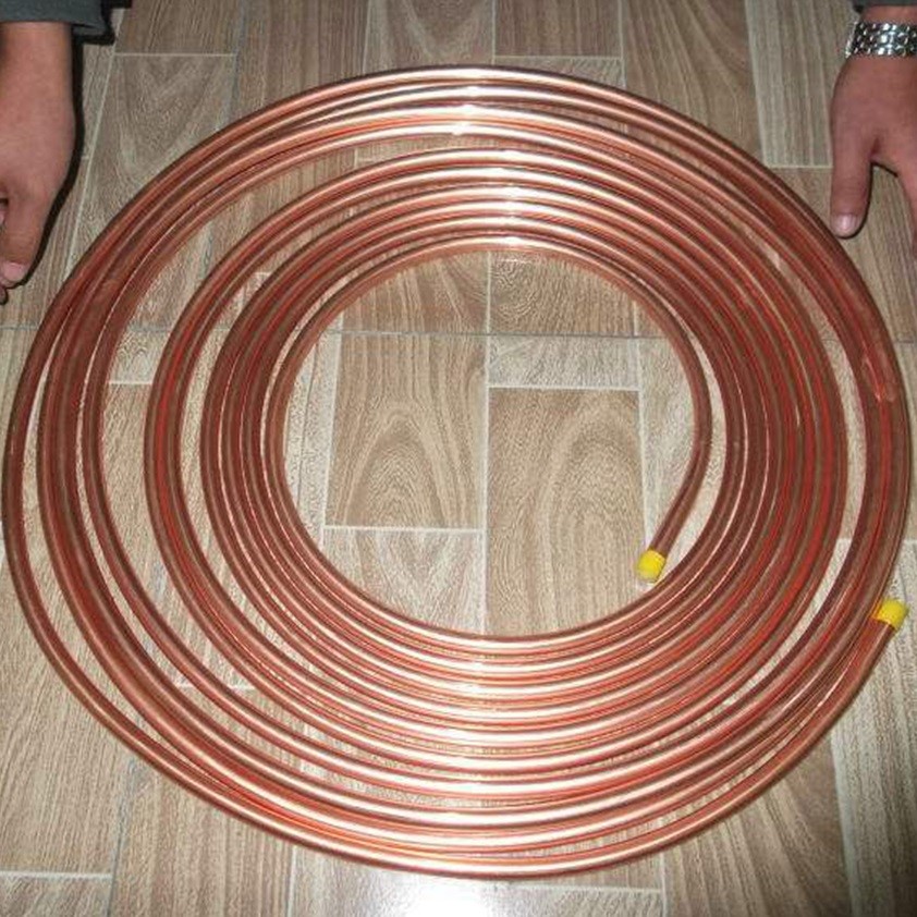 Nickel 10mm 22mm Soft Seamless Copper Pipe ISO9001 Type K Soft Copper Tubing For Air Condition