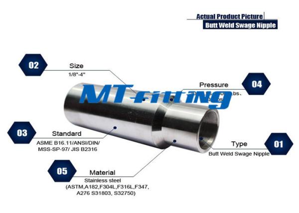 PED Forged High Pressure Pipe Fittings , F304 Stainless Steel Butt Welded