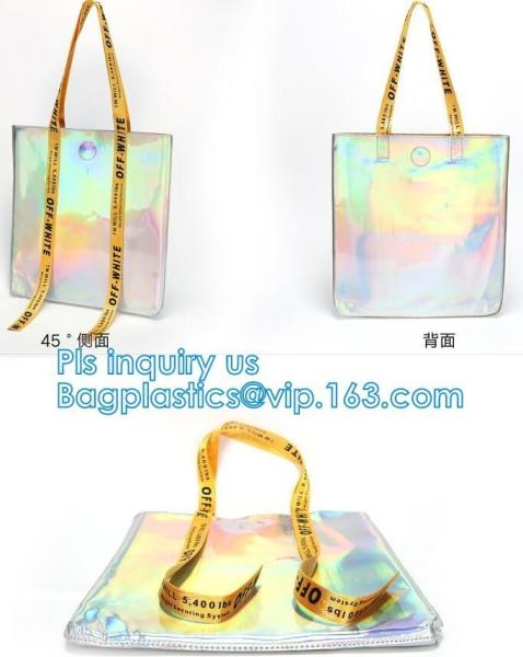 Handbag Shoulder Tote Makeup Bag, Summer Beach Clear PVC Shoulder Bag DIY