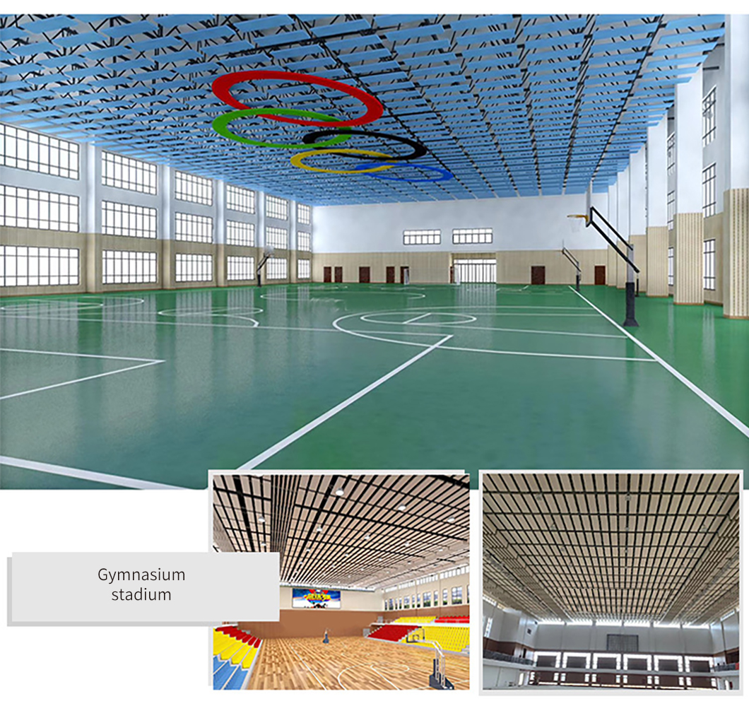 Customizable Fiberglass Sound Absorbing Acoustic Baffles for Integrated Ceilings