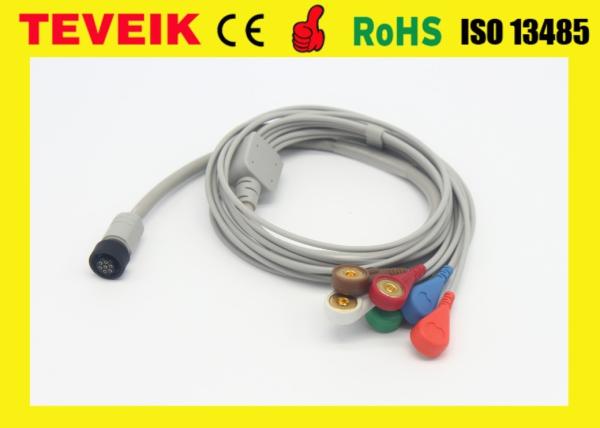 Medical Reusable GE Marqutte Holter Recorder Integrated 5 leadwires ECG Cable