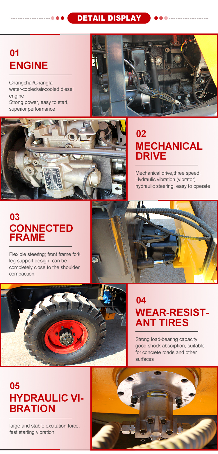 CHANGCHAI Engine Vibratory Roller for Smooth Asphalt Compaction on Asphalt Roads