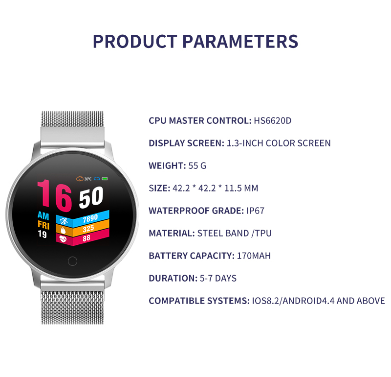ECG Detection Of Heart Rate,Blood Pressure GT2 Bracelet Apply To For Apple Smart Watch