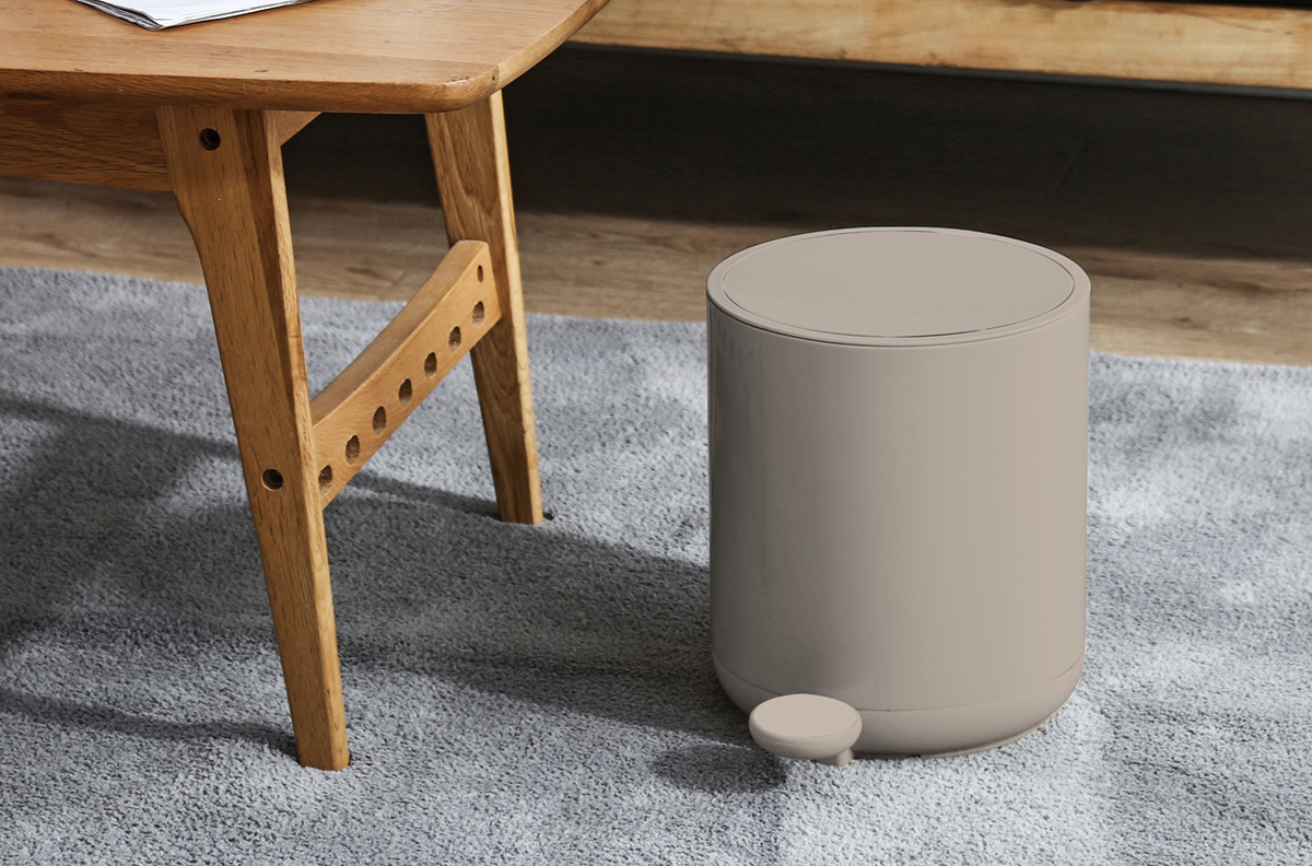 Contemporary Living Room Organizer Step On Garbage Can With Soft Close