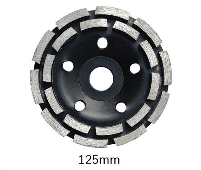 Black 5 Inch 125mm Double Row Diamond Cup Wheel Sintered