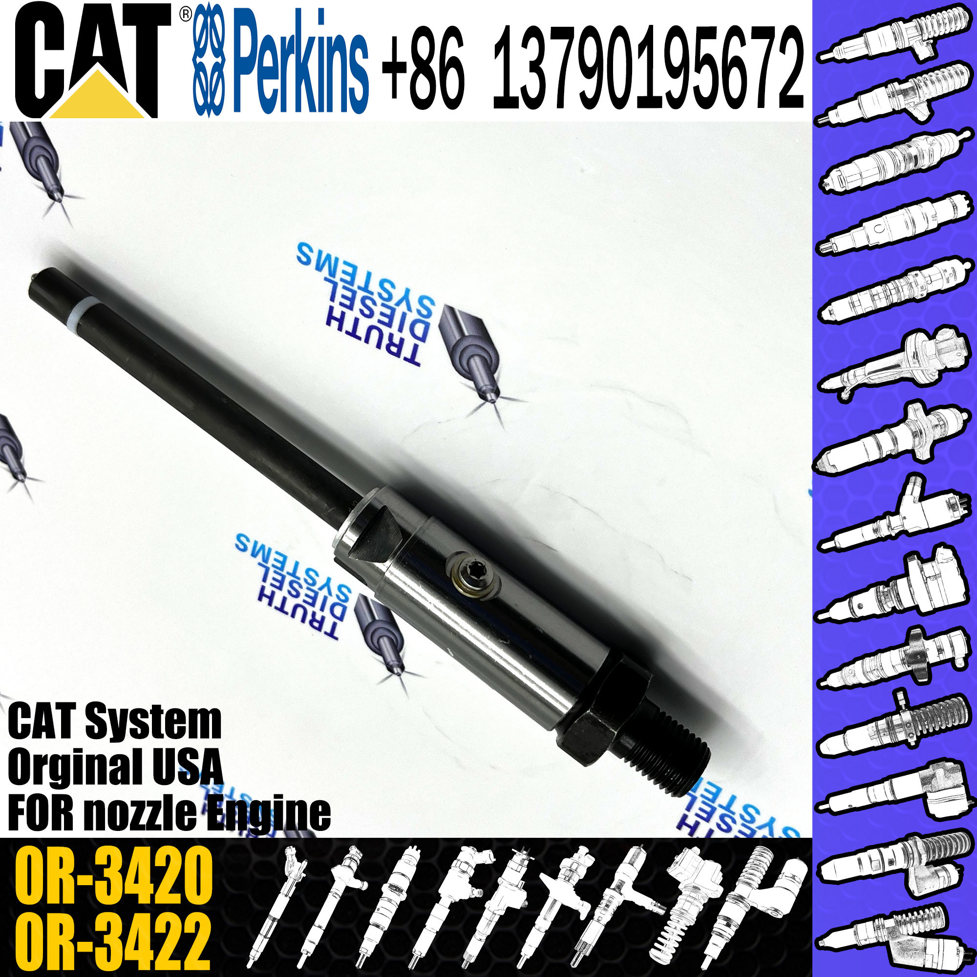 Diesel Fuel Injector 4W7016 4W-7016 4W7016 0R-3420 0R3420 For CAT