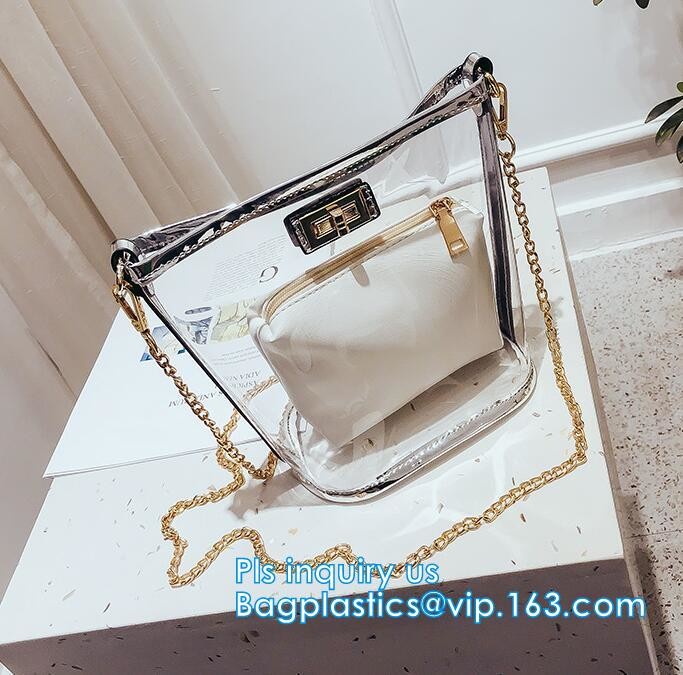 Gift bag clear shopping bag custom PVC plastic shopping bag, shiny pvc handle shopping hand bag clear tote bags ladies h