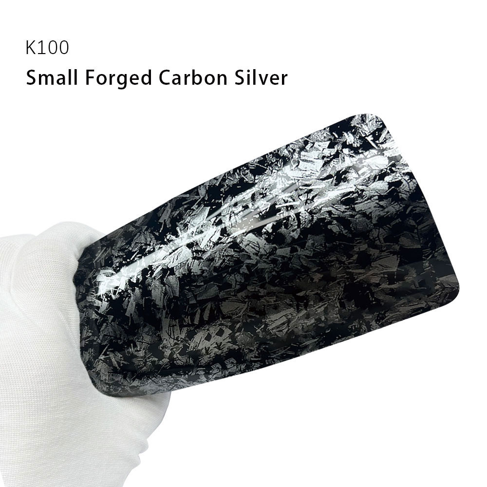 K100 Small Forged Carbon Fiber Wrap Silver TPU Color Car PPF Film