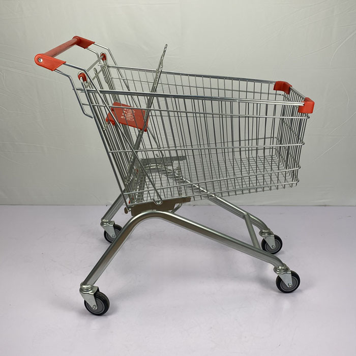 CE 125L European Large Shopping Cart 110kgs Loading Capacity Metal Shopping Trolley