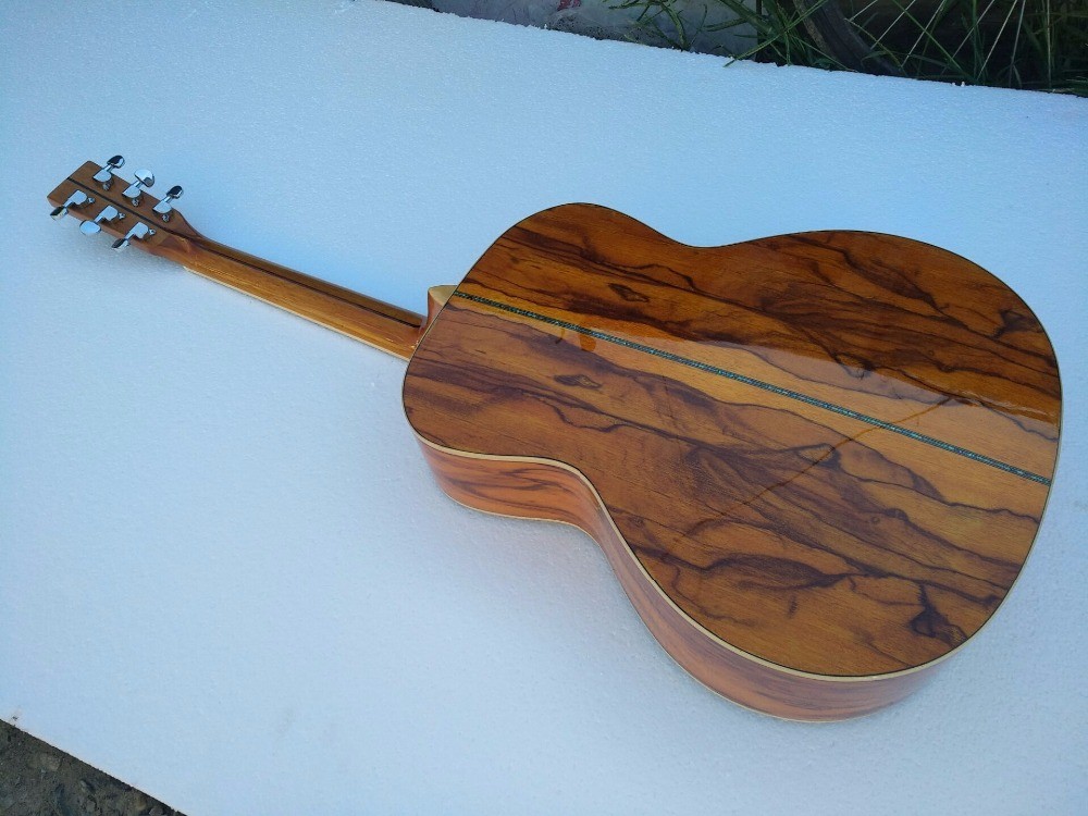 AAA quality new custom guitars OM body african sanders wood solid acoustic electric guitar