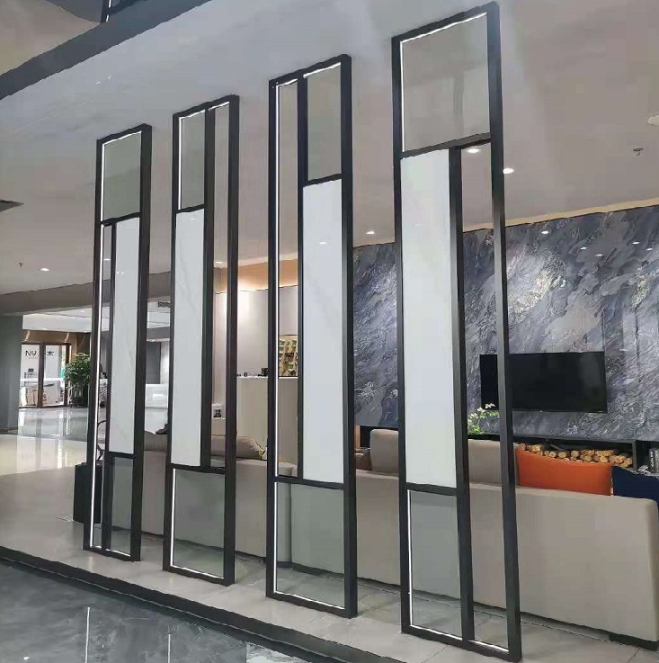 Metal luxurious hotel use floor to ceiling room dividers wall partition