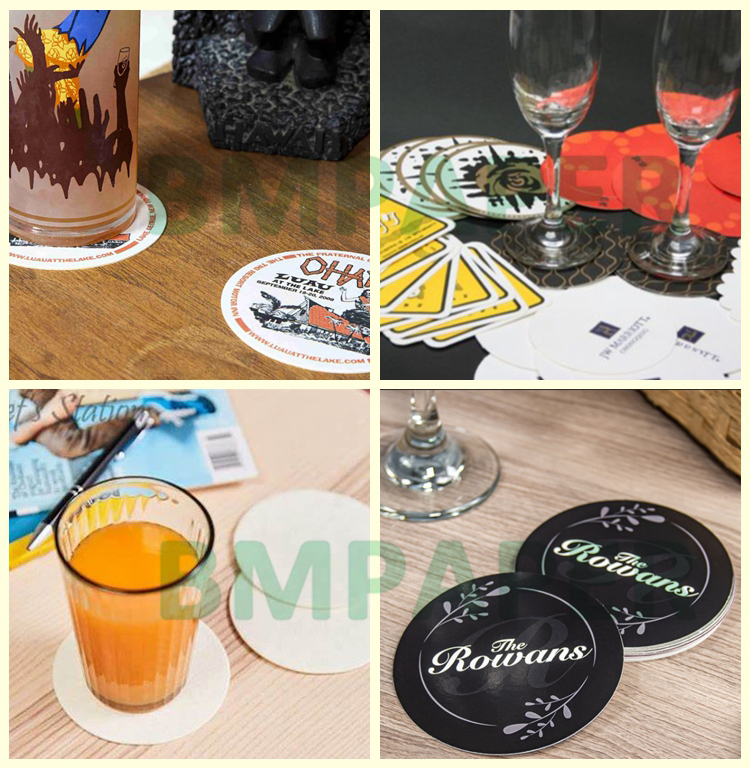 0.7mm 0.9mm Absorbent Coaster Paper Board For Beverage 70 x 100cm Lightweight