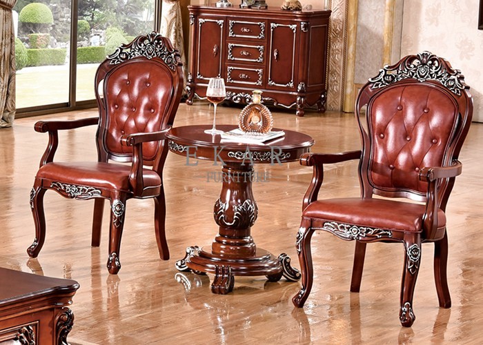 wooden antique carved luxury dining armchair