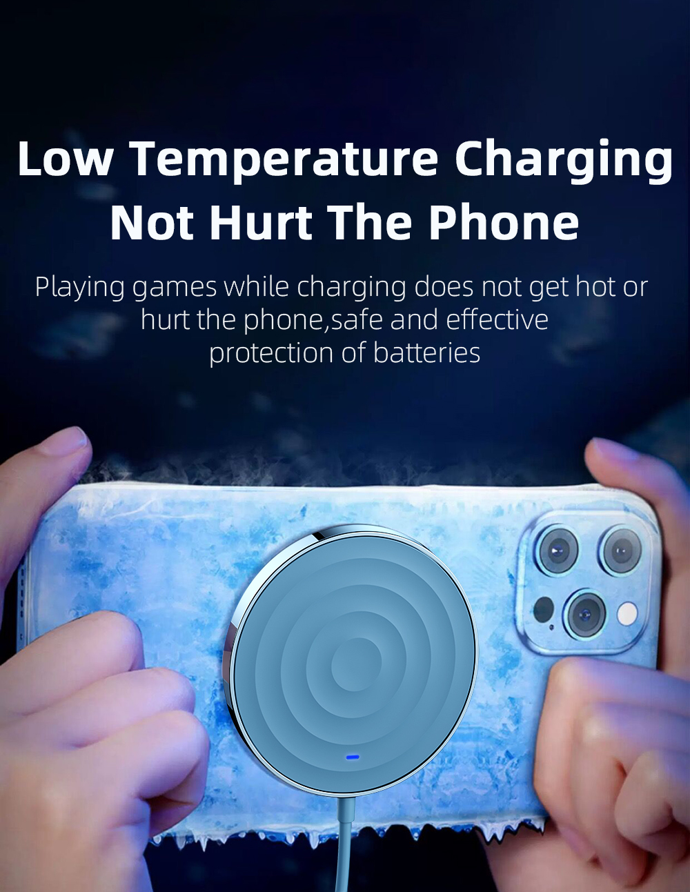 MicroWave Magnetic Wireless Fast Charger 15W Wireless Charger With Lamp For Ip 12