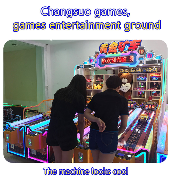 Carnival Multi Players Coin Operated Arcade Machines Golden Minecart For Amusement Park Fast