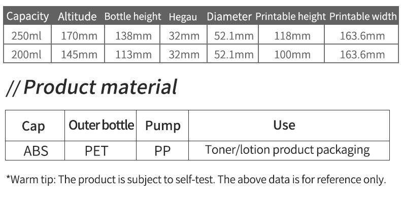 High-End Plastic Body Wash Bottle Cylinder Flat-Shoulder Toner Bottle for Body Lotion Shampoo Lotion 200ml 250ml