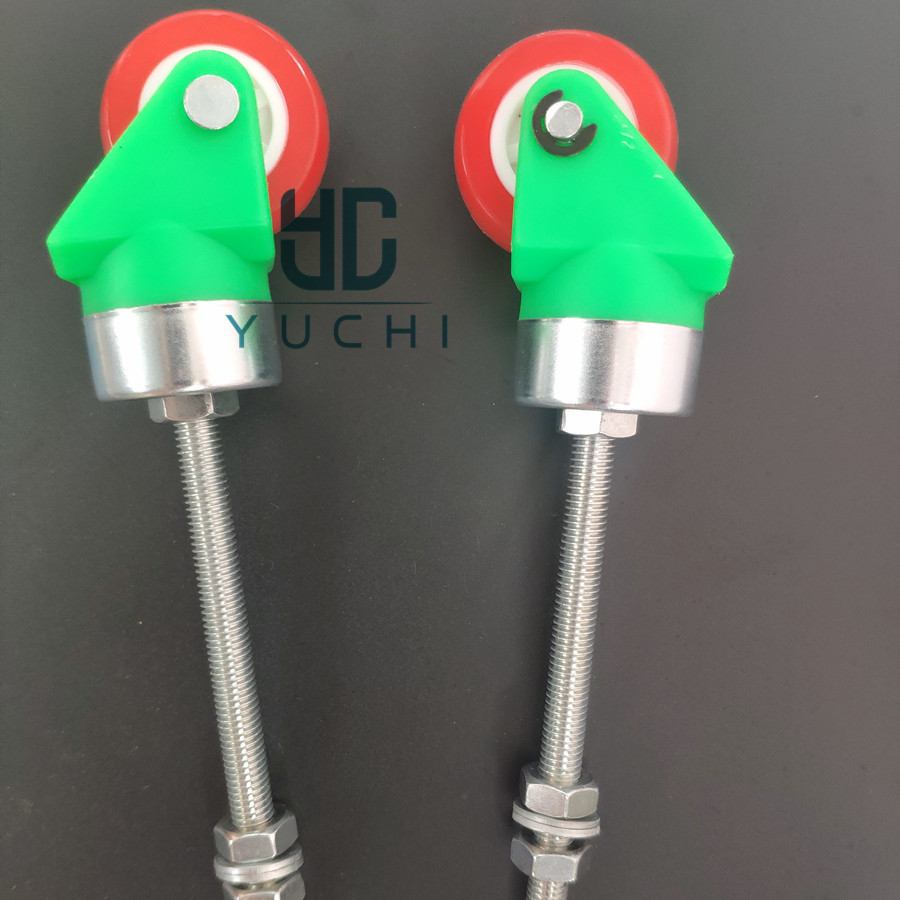 Glass machinery equipment caster plastic bracket 1.5 inch polyurethane PU extended screw M8 waterproof universal wheel
