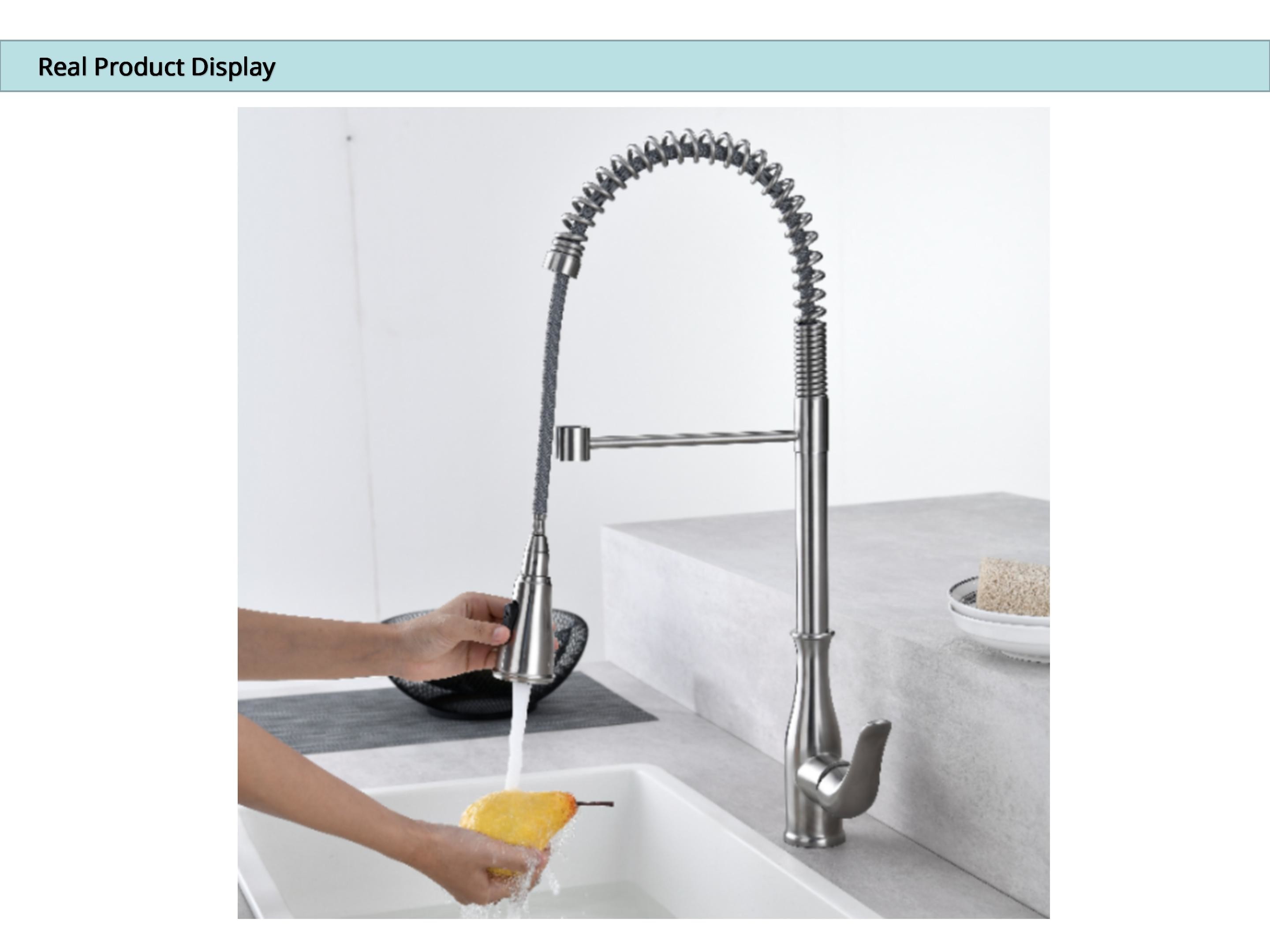 Spring Spout Touchless Stainless Steel Kitchen Faucets Infrared Sensor Control