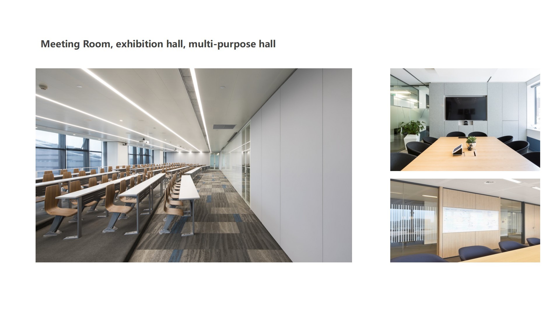 90mm Thickness Aluminum Frame with Fixed Double Layer Office Glass Partition Wall