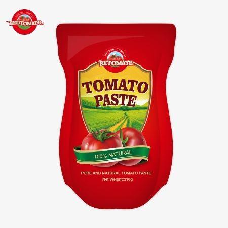 210g In Stand Up Sachet Tomato Paste Is Manufactured In Compliance With ISO