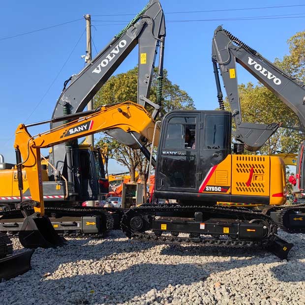 Crawler Digger Bucket Capacity 0.39m³ Sany SY95C Crawl Digger For Minor earthworks