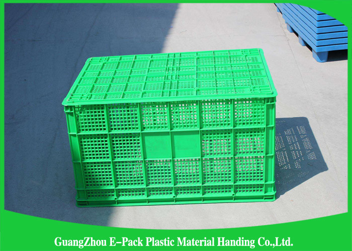 Mesh Vegetablestacking Storage Boxes , Large Big Plastic Packing Crates Collapsible