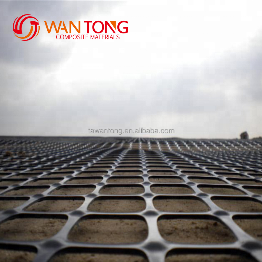 Plastic Mesh Grid Polypropylene Biaxial Geogrid for Road Soil Stabilizer Width 1-6m Length 50-100m